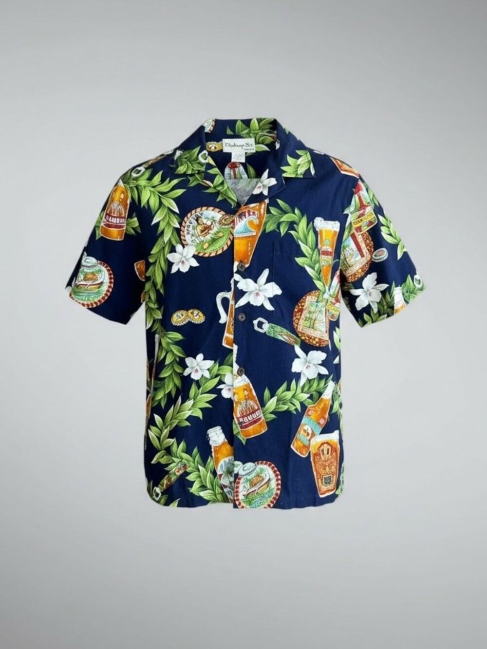 Men's Vintage Hawaiian Aloha Brewery Beer Camp Aloha Shirt Bishop St. Small